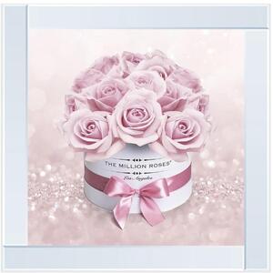 Pink flower box Glitter Liquid Wall Art Dcor
