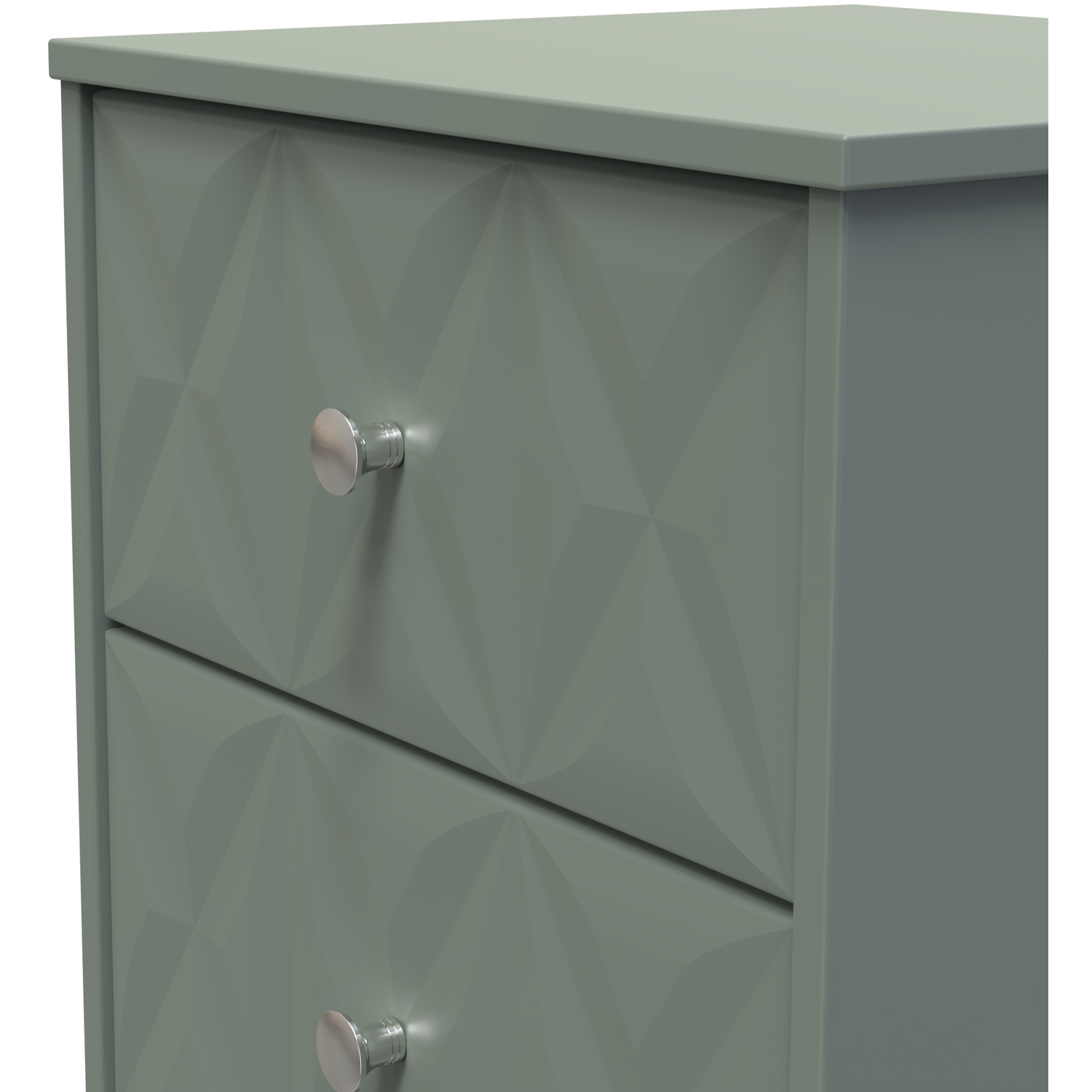 San Jose Fully Assembled 3 Drawer Bedside Cabinet - Reed Green
