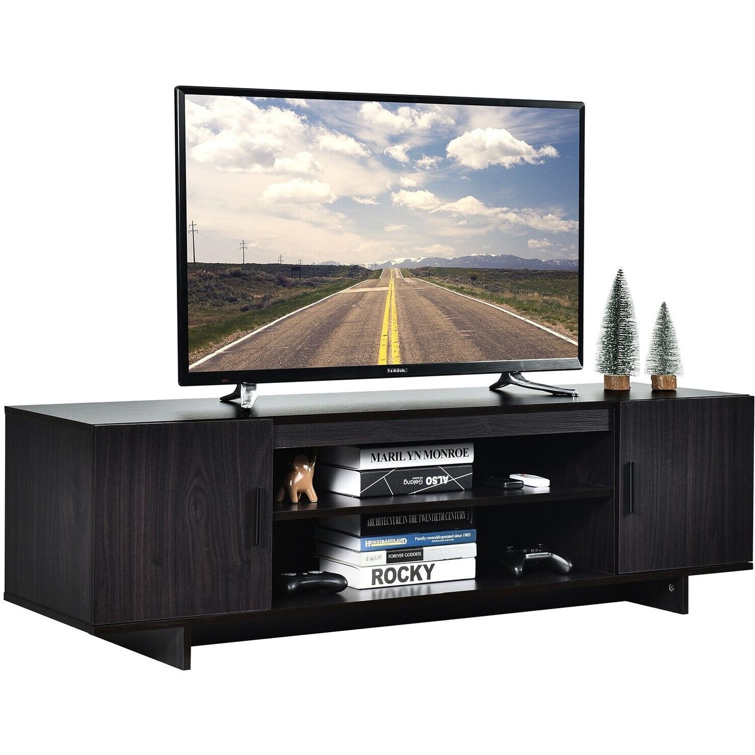 Tv Stand Media Entertainment Centre - Black