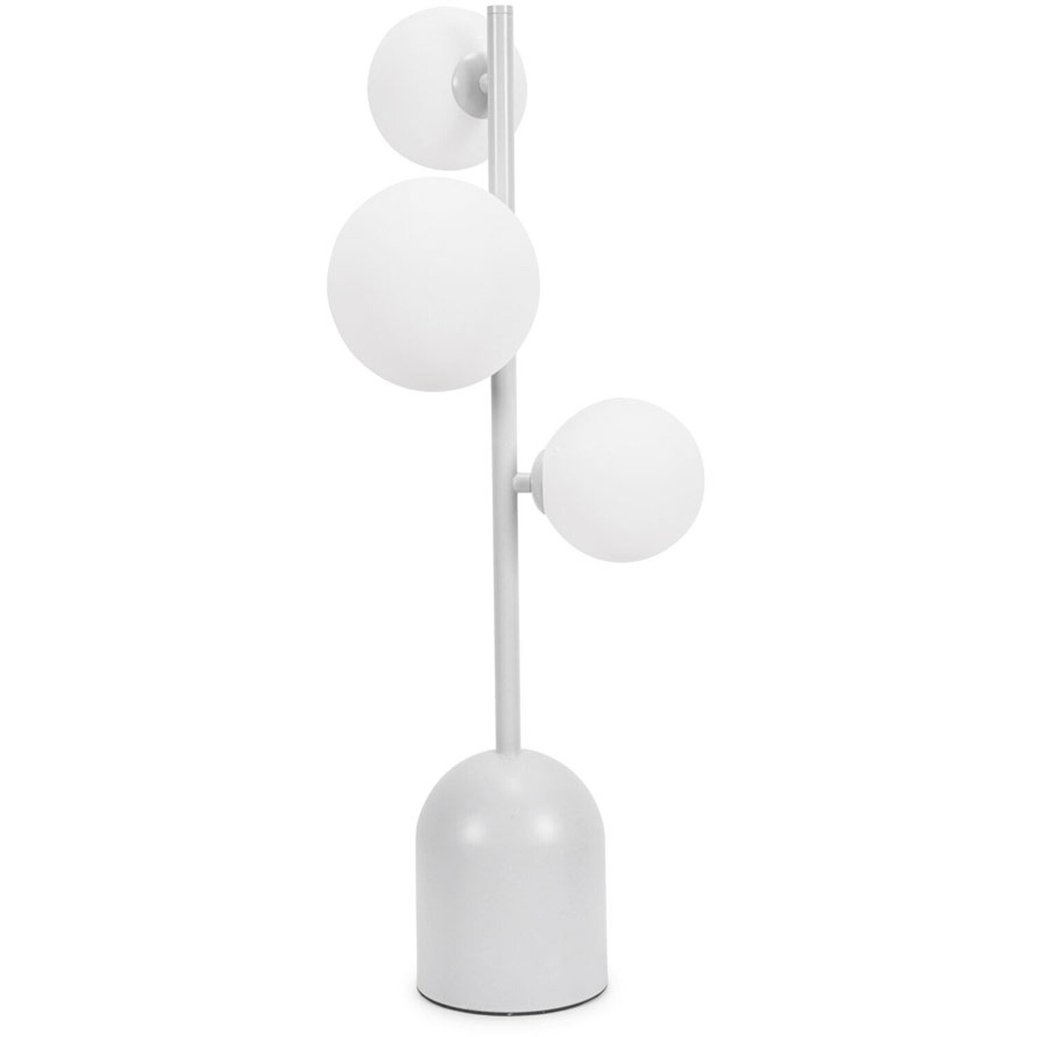 Marlow Opaque Glass Globe 3 Way Table Lamp with LED Bulbs - Grey