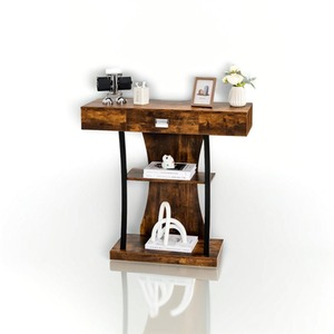 Rustic Wooden T Shaped Console Table