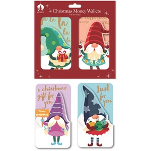 Multicoloured / 1 4 Gonk Christmas Money Wallets With Envelopes Gift Voucher Card Wallet shot 6621206