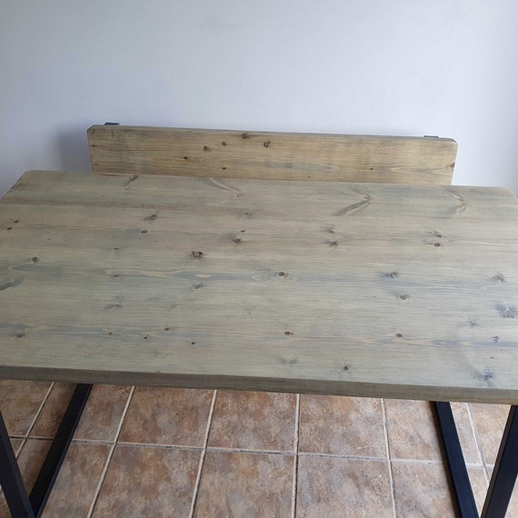 Rustic and Industrial Handmade Dining Table - Grey Wash