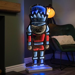 Tall Light up Christmas Nutcracker Infinity Decoration with LEDs
