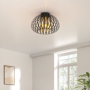 Lantern-Style Ceiling Light with Unique Frame Design
