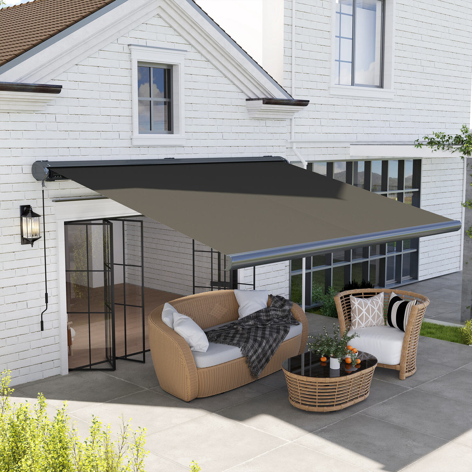 Image of Outsunny 4x3(m) Full Cassette Electric Awning&hellip;
