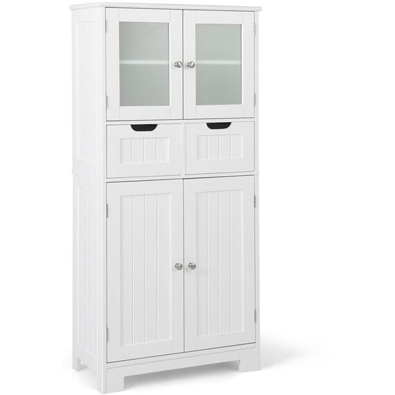 Floor Storage Cabinet with 2 Glass Doors