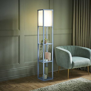 Struttura Pastel Shelving Unit Floor Lamp with Fabric Shade