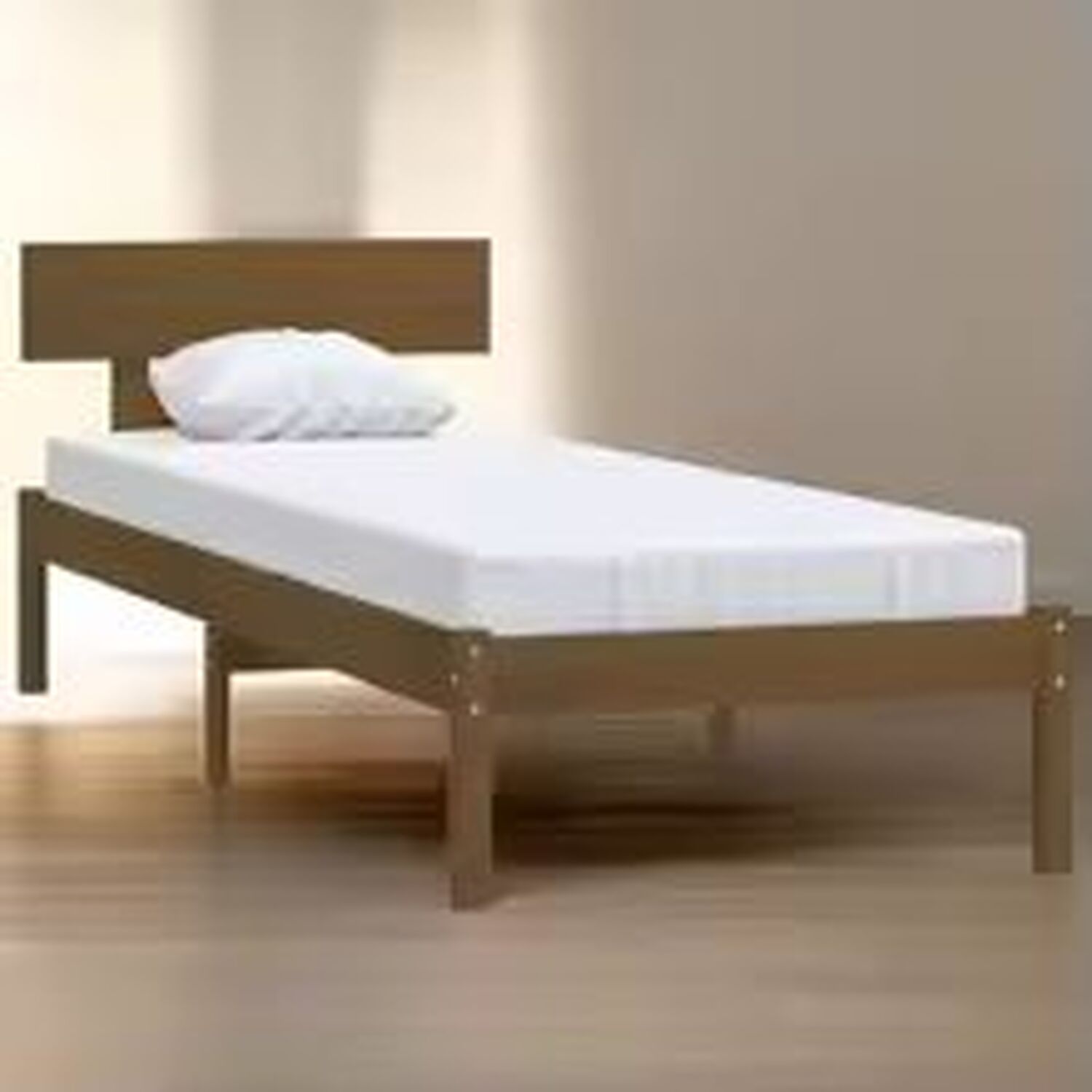 Single Solid Wood Pine Bed Frame - Brown