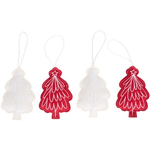 Set of 4 Felt Tree Hanging Decorations