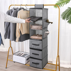 6-Tier Storage Baskets Hanging Closet Organizer