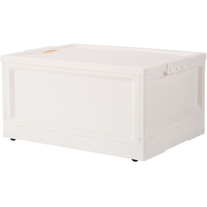 White / 38l Double-Door Collapsible Storage Box with Wheels shot 8049020