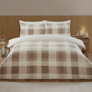 Teddy Fleece Check Duvet Set