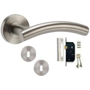 Arched T-Bar Lever On Rose Lock Handle Set