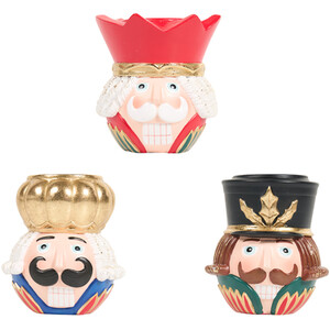 Set of 3 Nutcracker Tealight Holders