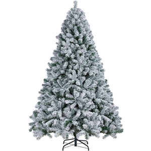 Green & White / 121cm Yaheetech Pre-lit Flocked Artificial Christmas Fir Tree shot 10136394