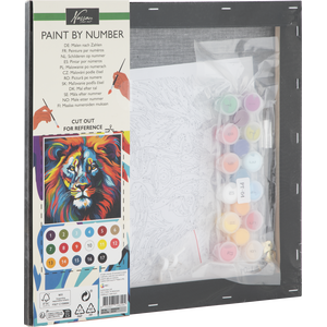 Totum Nassau Paint By Numbers Black Canvas Lion