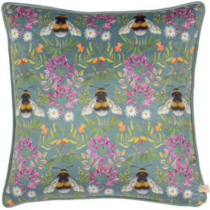 House of Bloom Zinnia Bee Repeat Piped Cushion