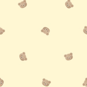Cozy Bear Wallpaper in Lemon Yellow