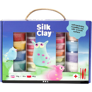 Silk Clay Set, assorted colours, 1 set