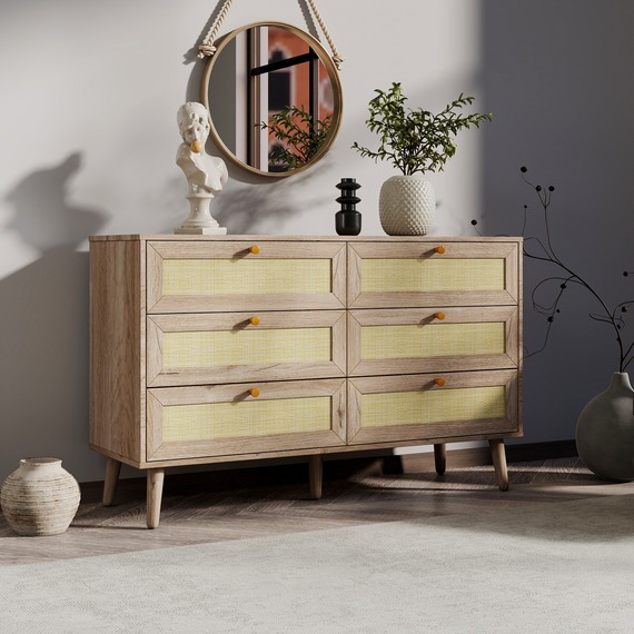 Willow Rattan 6 Drawer Chest of Drawers