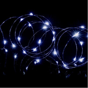 100 LED Wire Lights White Christmas String Micro Bright's Battery With Timer 5M
