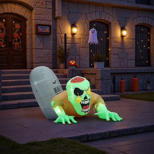 Lifeideas Zombie Tombstone Halloween Inflatable with Lights
