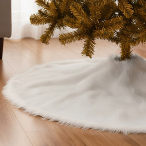 Lifeideas Snow Plush Christmas Tree Skirt