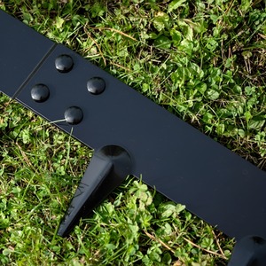 5m Corten Steel Modular Garden Edging Pieces in Black