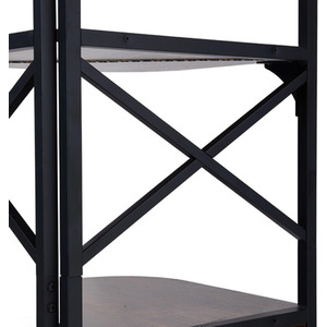 Dark Brown & Black / Dark Brown & Black 5-Tier Corner Bar Cabinet with Built-In Power Outlet shot 11674139