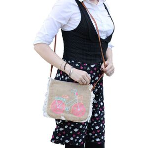 Fab Fringe Bag Bicycle Embroidery MultiColor