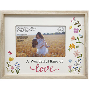 Wonderful Love Floral Wooden Photo Frame