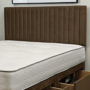 Mocca / Small Double Emily Plush Bed Set With Mattress, 4 Drawers And 24