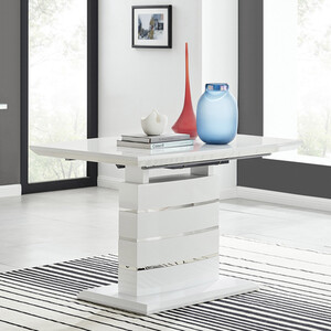 Renato High Gloss 4  6 Seat Modern Extending Dining Table