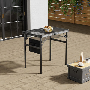 Darphe Outdoor Folding Camping Table with Side Pocket