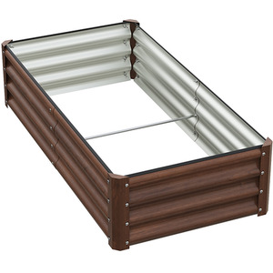 Breeins Rectangular Galvanized Steel Raised Garden Bed 1.2x0.6m