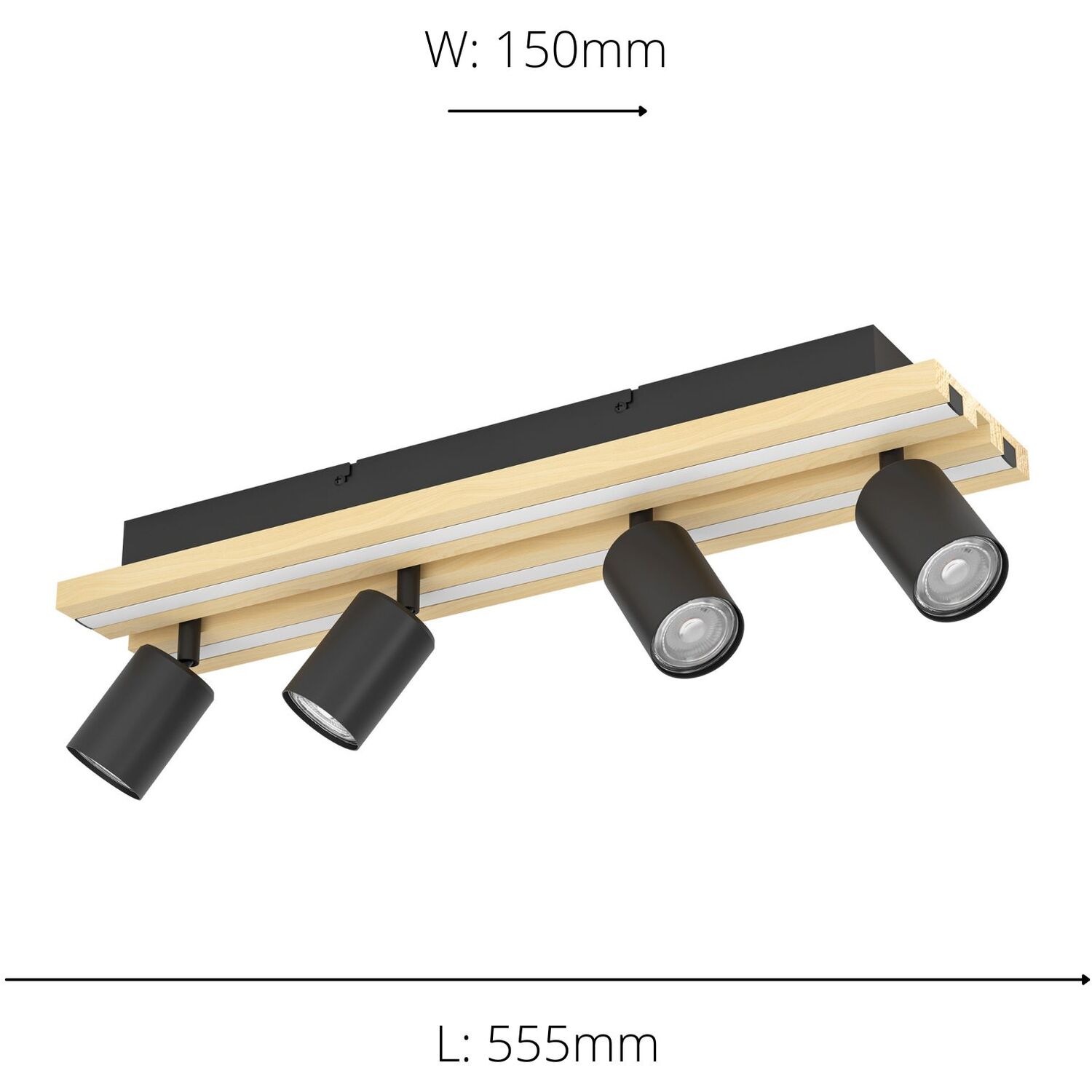 Eglo Gesteira Led Warm White 4-light Spotlight Black And Brown - Black