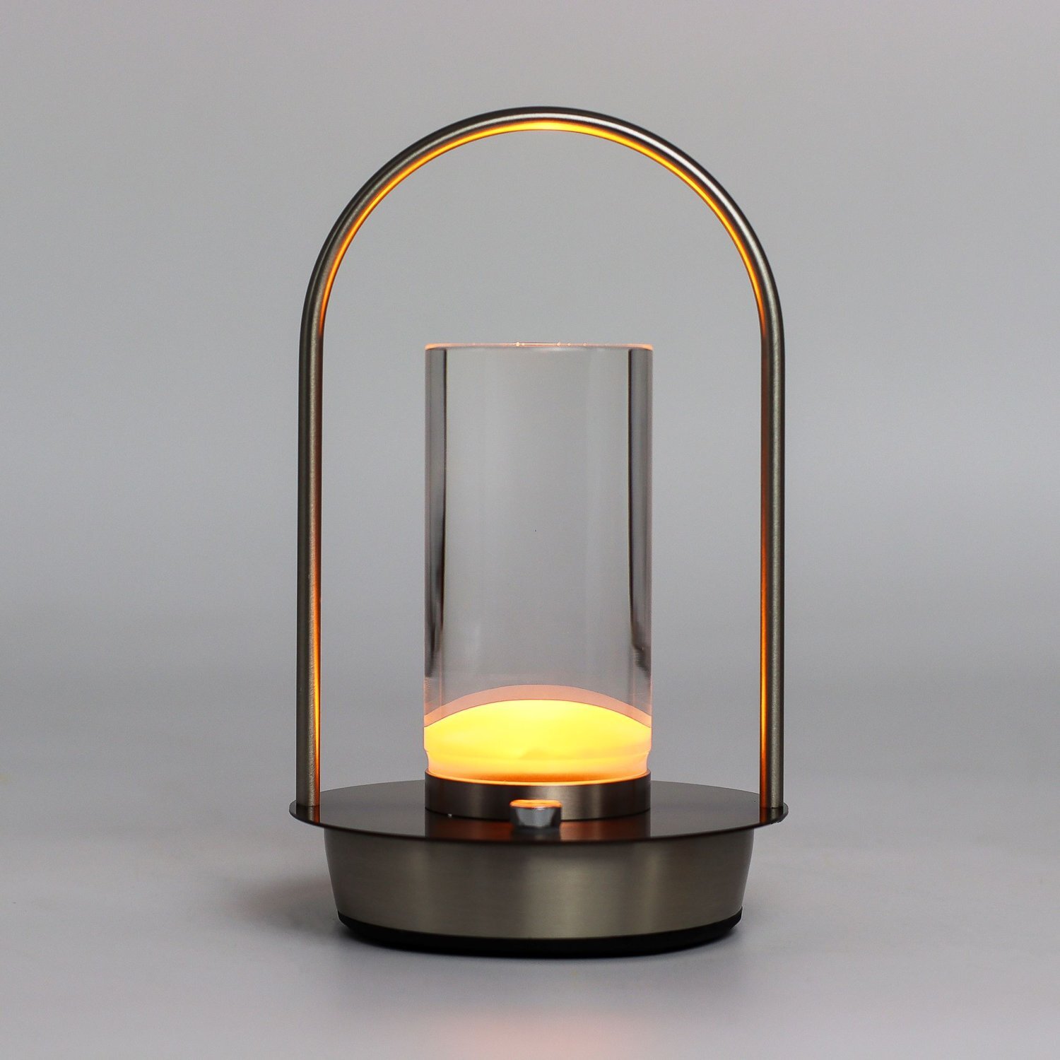 Rechargeable Crystal Touch Lamp with USB-C - Dimmable LED Lantern - Silver