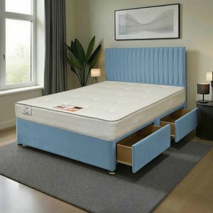 Sky Blue / Small Single Emily Plush Bed Set With Mattress And 54