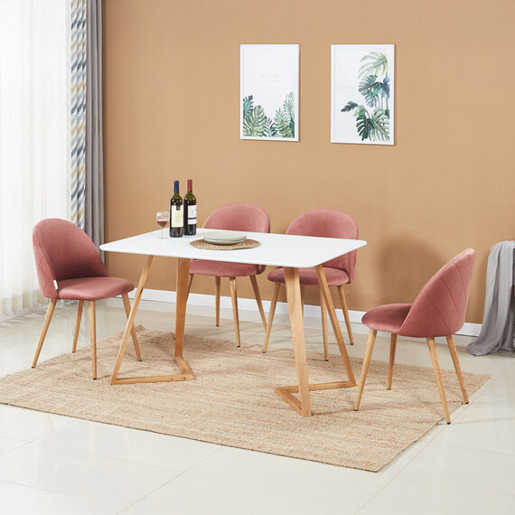 Lucia Dallas Dining Set Includes a Table and Chairs Set of 4