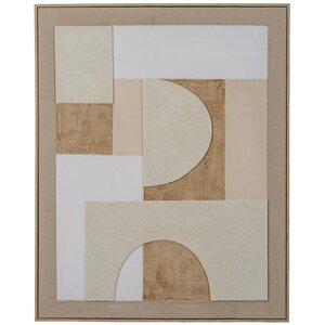 Lumera Linen Textured Canvas Wall Art in Frame - Elegant Modern Decor