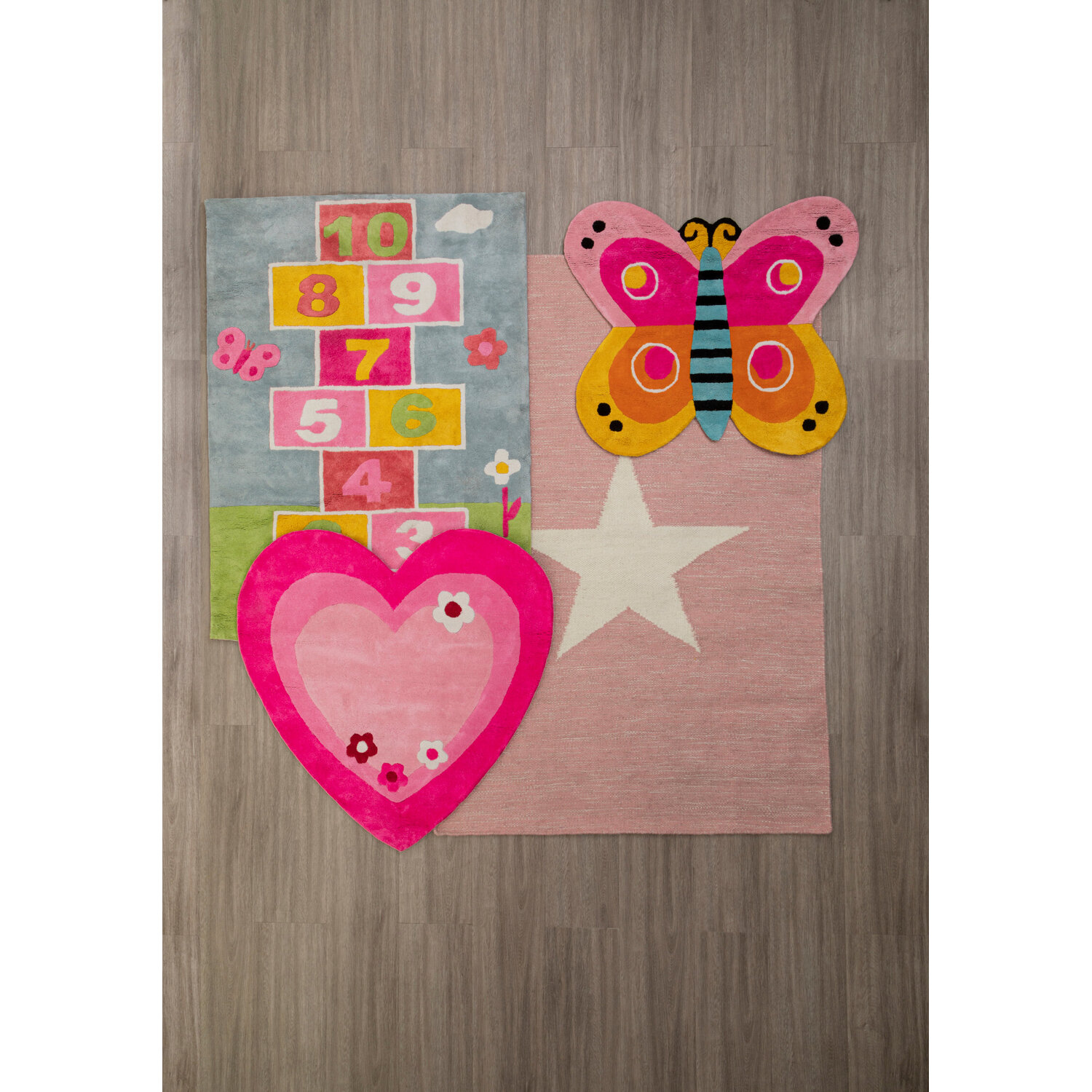 Kids Butterfly Rug - Multicolour