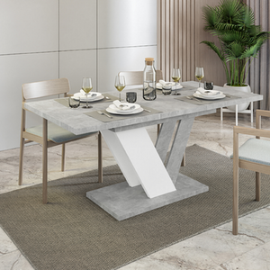 Extendable Dining Table for 6 People DUBAI Stone Effect White