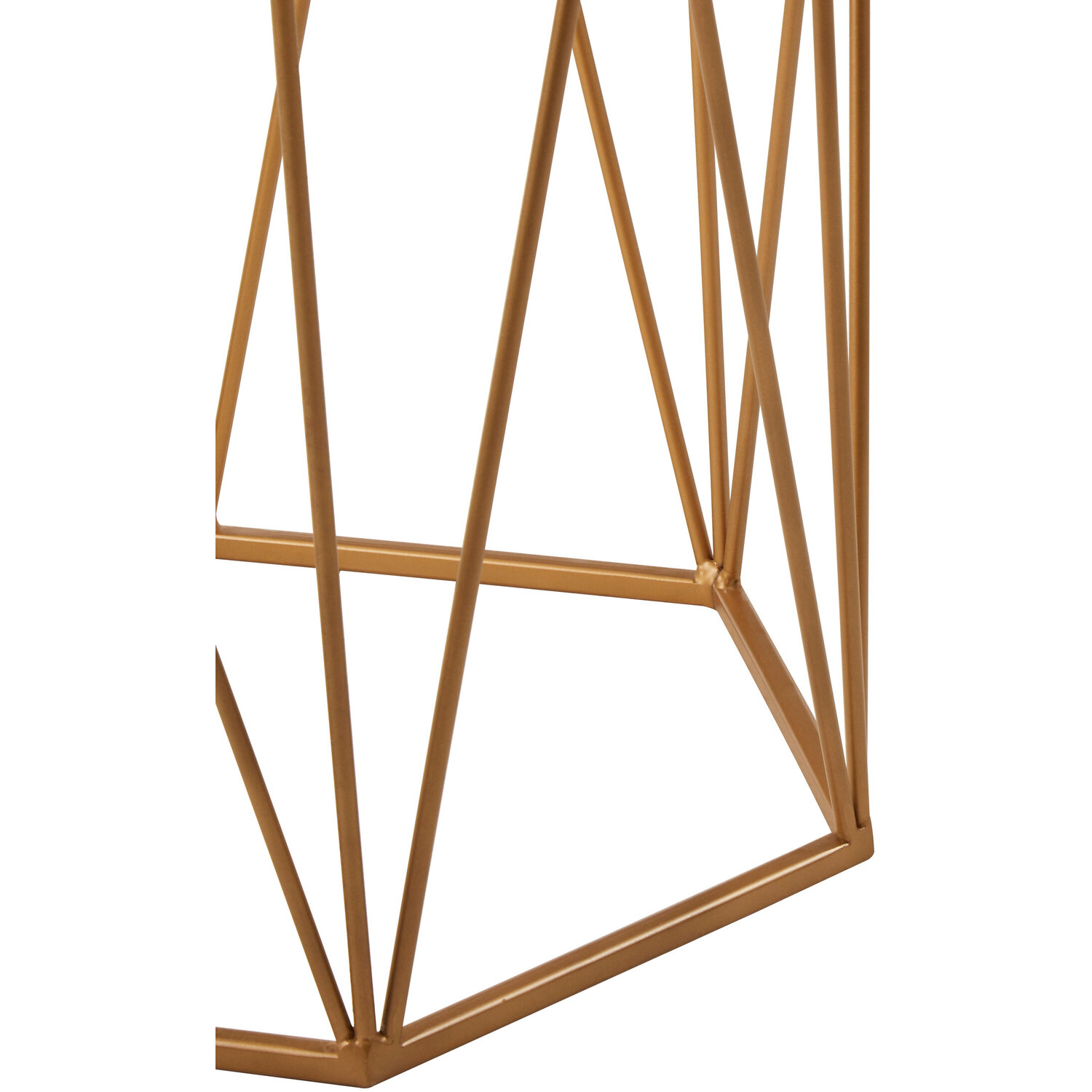 Shalimar Marble Top Side Table With Geometric Base - White