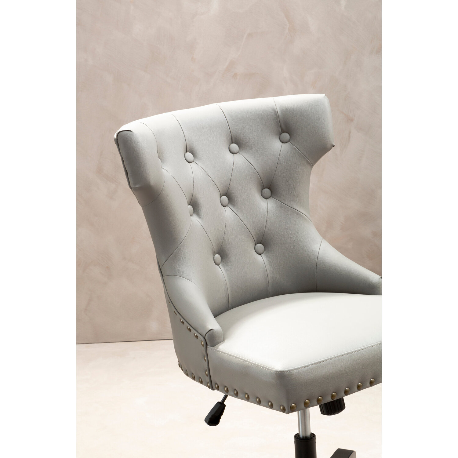 Walson Grey Leather Effect Home Office Chair - Grey