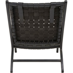 Kendari Black Leather Woven Chair