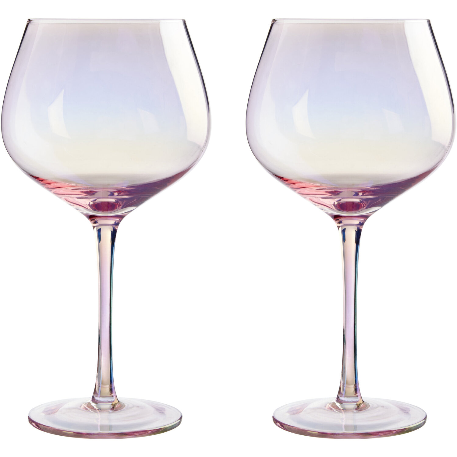 Frosted Deco Set Of 2 Gin Glasses - Pink