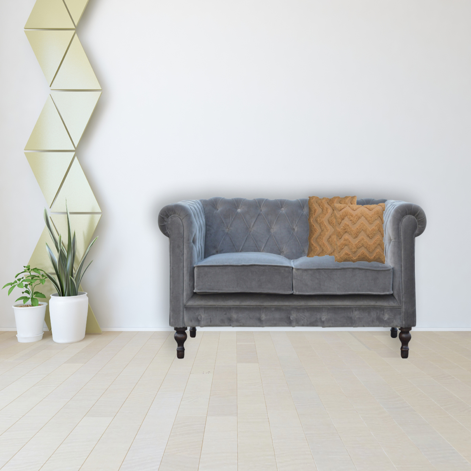Yellow Square Throw Cushion - Image 2