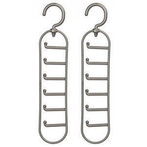 Set Of Two Grey Plastic Tie Organiser