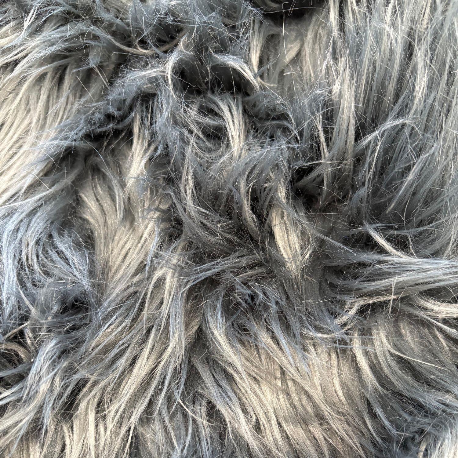 HomeSpace Direct Faux Fur Rug Dark Grey | Size: 60 cm x 90 cm
